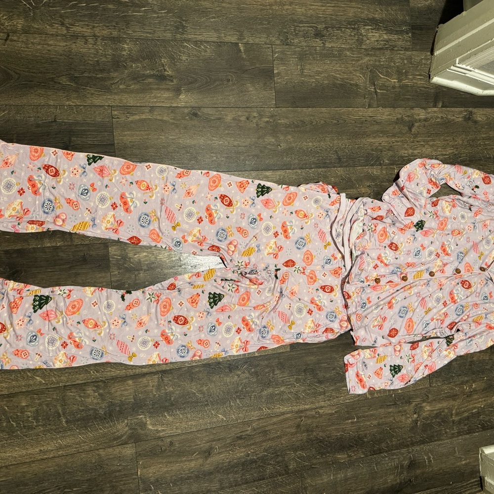 Posh Peanut Floral Pajama Set - Pink and Red